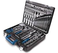 Scheppach TB217 Coffret à outils | Set d'outils 217 pces | Caisse à outils | Douilles, embouts, cliquets, clés à fourche et courantes, jeu de douilles