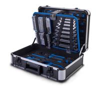 Scheppach TB225 Mallette à outils en aluminium | 235 pcs. jeu d'outils | caisse à outils équipée | clés, marteaux, pinces, tournevis etc.