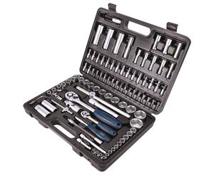 Scheppach TB94 Coffret à outils | 94 pces Jeu de clés à douilles Coffret de cliquets Coffret de noix Bitset Boîte à outils