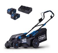 Scheppach Tondeuse à Gazon sans Fil BC-MP380-X 20V Brushless | Largeur de Coupe 38cm | Réglage de la Hauteur de Coupe de 25-75mm | Panier 45L | Série 20V-IXES | avec 2 Batterie 4 Ah & Double Chargeur
