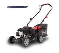 Scheppach Tondeuse à Gazon Thermique MP132-40 | 3,4 CV | Largeur de Coupe 40 cm | Réglage Hauteur de Coupe sur 3 Positions | Panier de ramassage de 35L (avec Lame)