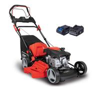 Scheppach Tondeuse à Gazon Thermique MS150-46E | Autotractée avec démarrage électrique Moteur 4T Largeur de Coupe 46cm Panier 55L Fonction Mulching & Raccord Rapide de Lavage