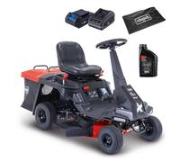 Scheppach Tondeuse autoportée Thermique MR235-61 | 6CV | Démarrage électrique | LED | 61cm Largeur de Coupe | 35-75mm Hauteur de Coupe | Bac de ramassage de 150L | 4X Marche Avant / 1x Marche arrière