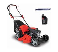 Scheppach Tondeuse Thermique MP150-46 - Huile Moteur + Lame incluses | Moteur 4 Temps 3,5 CV - Largeur de Coupe 46 cm - 8 hauteurs de Coupe - Bac 55L