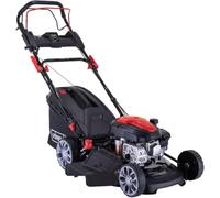 Scheppach Tondeuse Thermique PML46-150ES - 1 Batterie 2Ah + Chargeur Inclus | démarrage hybride - 150 cm³ - largeur de coupe max 46 cm - hauteur de coupe 25-75 mm - bac 55L