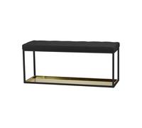 Scherlin Banc 11 Noir-cuir noir-plaque en laiton