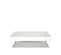 Scherlin Table basse 11 marbre blanc. structure laquée blanc. plateau en zinc