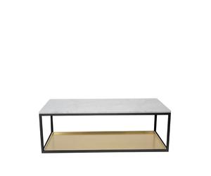 Scherlin Table basse 11 marbre blanc. structure laquée noir. plateau en laiton