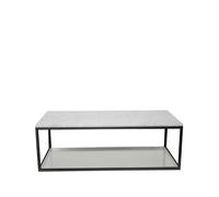 Scherlin Table basse 11 marbre blanc. structure laquée noir. plateau en zinc