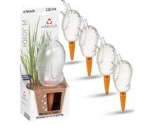 Scheurich Bördy M Lot de 4 Boules d'irrigation, Transparentes, 220 ML, réservoir d'eau