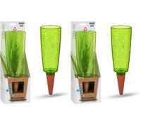 Scheurich Copa XXL 58869 Distributeur d'eau en Plastique avec cône en Argile Vert Hauteur 32 cm 1,0 Vol. 13 x 13 x 37 cm (Lot de 2)