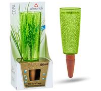 Scheurich Distributeur d'eau Copa M - 1 x vert - Capacité de 150 ml - Petite boule d'irrigation avec pied d'argile - Distributeur d'eau pour plantes et fleurs - Tige en terre cuite