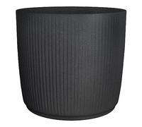 Scheurich Linetto 47 - Pot de Fleurs Rond - Noir Pierre - Fabriqué en Plastique recyclé - pour l'extérieur