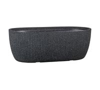 Scheurich Linetto Pot de Fleurs Rond en Plastique recyclé Noir Pierre Utilisation en extérieur