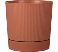 Scheurich LINO+, jardinière en plastique, couleur : Siena Red, 47 cm de diamètre, 46 cm de hauteur, 56 l de capacité.