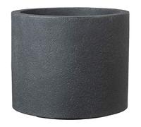 Scheurich Panzano 30, bac à Plantes/Pot de Fleurs/jardinière, Rond, Couleur : Granit Noir, fabriqué avec du Plastique recy arantie 10 Ans, pour l'extérieur