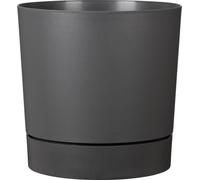 Scheurich PLANO+, jardinière en plastique, couleur : gris métallisé, 38,7 cm de diamètre, 38 cm de hauteur, 32 l de capacité.