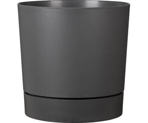 Scheurich PLANO+, jardinière en plastique, couleur : gris métallisé, 46,7 cm de diamètre, 46 cm de hauteur, 56 l de capacité.