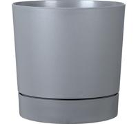 Scheurich PLANO+, jardinière en plastique, couleur : Pure Grey, 46,7 cm de diamètre, 46 cm de hauteur, 56 l de capacité.