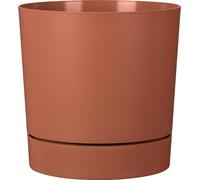 Scheurich PLANO+, jardinière en plastique, couleur : rouge Sienne, 46,7 cm de diamètre, 46 cm de hauteur, 56 l de capacité.