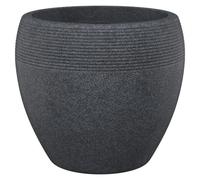 Scheurich Pot En Plastique Rotomoulé Lineo 282 - 48 X 39 Cm - Noir Granite Noir