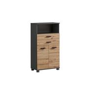 Schildmeyer 157647 Palermo Buffet Haut, Anthracite/chêne Artisan, 59,8 x 32,6 x 110,5 cm