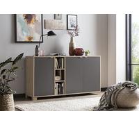 Schildmeyer 701769 Buffet Anouk, Décor Chêne Clair/Gris Basalte, 144,5 x 39 x 78,1 cm