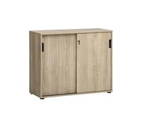 Schildmeyer Emmik 702042 Armoire de classement, Décor Chêne Blanc/rayé, 100 x 41 x 83,6 cm