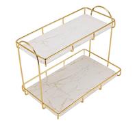 Schimer Organisateur de Salle de Bain Comptoir Organisateur de Parfum Organisateur de Maquillage Présentoir de Stockage de Cosmétiques, 2 Pneu Vanity Tray Dresser Kitchen Spice Rack (L)