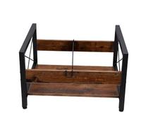 Schimer Porte-disque, Organisateur de Bureau en Bois X Frame pour Vinyles | Peut Contenir 50 à 100 Disques Vinyles, Clips de Séparation en Métal Robuste, Convient aux Albums de 7 à 10 à 12 Pouces,