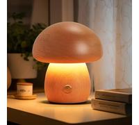 Schindora Le Petit Veilleuse BéBé,Bois Les Champignons LED Lampe De Chevet USB Charger Veilleuse Enfant 3W RéGulation D'éClairage Continu,Lampe De Bureau Pour Chambre Deco Cadeau