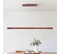Schindora LED Suspension Luminaire Bois Pour Cuisine,115Cm Noyer Lustre Salon Avec TéLéCommande,Hauteur RéGlable,36W Lampe Moderne Luminaires IntéRieur Pour Chambre Bar Billard
