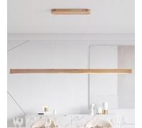 Schindora LED Suspension Luminaire Bois Pour Cuisine,150Cm Naturel Lustre Salon Avec TéLéCommande,Hauteur RéGlable,42W Lampe Moderne Luminaires IntéRieur Pour Chambre Bar Billard