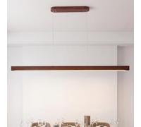 Schindora LED Suspension Luminaire Bois Pour Cuisine,150Cm Noyer Lustre Salon Avec TéLéCommande,Hauteur RéGlable,42W Lampe Moderne Luminaires IntéRieur Pour Chambre Bar Billard