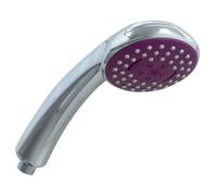 Schläfer 1305100 | Douchette rond anti calcaire universelle 1/2 pouce, diamètre Ø 95mm, pomme de douche chrome/lilas 3 modes de jet, douchette universelle Violette pomme de douche de massage à 3 jets