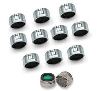 Schläfer 160016 | Mousseur de robinet universel anticalcaire compatible Neoperl, aérateur M24X1, jet souple classe Z, débit 7,5 l/min, finition laiton chromé, lot de 10 pièces