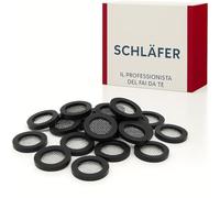 Schläfer 184414 | 2 PCS- Joint Plat avec Filtre en Acier Inoxydable Anti Impuretés pour filetage 1/2", hauteur 3 mm. Rondelle en Caoutchouc pour Pomme de Douche, Raccords eau potable