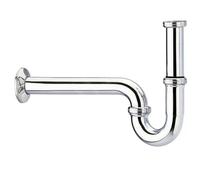 Schläfer 3439500 - Universel pour Lavabo et Évier - Bonde de Lavabo Tubulaire - Siphon Adaptable - Siphon Anti-Odeur avec Orifice de Nettoyage + Mode d’Emploi - Chromé