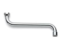 Schläfer 400314 | Bec de Rechange Pivotant en S pour Robinet Mural Cuisine, Longueur 25 cm, Raccord 3/4" (Ø 24,9 mm), Aérateur Anticalcaire M22 Compatible avec Neoperl, Laiton Chromé