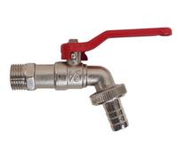 Schläfer 433800-1/2" Pouce (15/21) Robinet d'eau en Laiton de Qualité Supérieure, Robinet à sphére, Robinet Jardin avec raccord de tuyau, Robinet D'arrosage à Sphère, Robinet Exterieur Jardin 1/2.