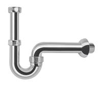 Schläfer 4395113 | Siphon en S pour drain de bain, bidet et cuisine, siphon en Abs chromé, siphon anti-odeur, dimensions 1 1/4", raccord final mural Ø 40 mm