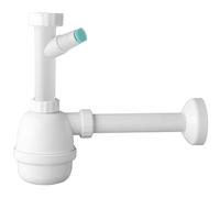 Schläfer 4395310 | Siphon universel pour éviers 1"1/2 avec prise machine à laver - vaisselle, diamètre de sortie. 40 mm - réglable en hauteur, gain de place, blanc