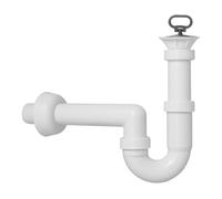 Schläfer 4618105 Siphon universel pour évier Grille en acier inoxydable DN 80 Bonde de vidange Kit siphon avec soupape de vidange pour évier Bouchon d'évier Siphon de tube de rinçage 1