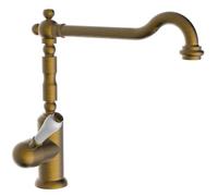 Schläfer 86126510 | Mitigeur Cuisine Retro Bronze, Bec Style Vieux, Robinet d'évier de Cuisine Traditionnel en Laiton Brossé, Mitigeur d'évier Vintage Rétro. Made in Italy