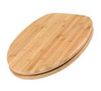 Schläfer - Abattant WC en bois bambou avec frein de chute, Siège de toilette Universel 4637153 Bambus, Couvercle de toilette Soft Close avec Charnières réglable, très grande résistance au poids
