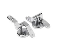 Schläfer | Charnières WC universelles, Paire de charnières réglables en laiton pour siège WC bois/MDF, chromées