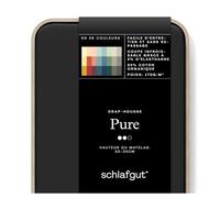 schlafgut Pure Drap-Housse de 140x200cm à 160x220cm, 95% de Coton Organique Doux et 5% élasthanne, Doux et Robuste,Off-Black