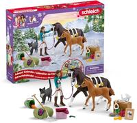 Schleich Calendrier de l’Avent Horse Club 2025 - 99092 figurine articulée Lisa, 2 chevaux, 36 pièces