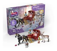 schleich Horse Club | Grand Calendrier de l’Avent 2025 - Balade en traîneau de Noël 99179 | avec Hannah, Sofia, traîneau, Renne et Accessoires | idée Cadeau | Jouet équestre dès 5 Ans | 31 pièces