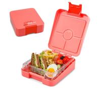 schmatzfatz Easy Bento Lunch Box Enfant - Sans BPA - Boîte à repas avec 4 compartiments - Ouverture et Nettoyage Facile - Idéal pour l'école, Sport et la Maternelle (Corail)
